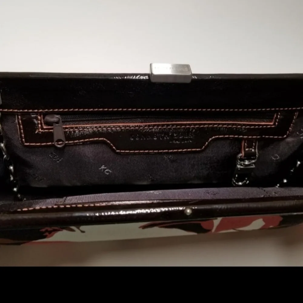 Kenneth‎ Cole Floral Canvas Clutch Shoulderbag Y2K Vegan Vintage